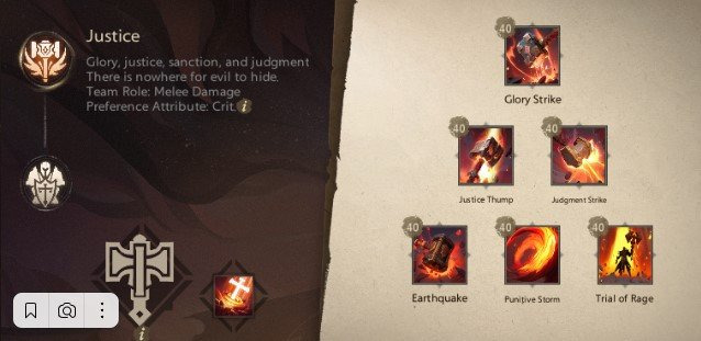 Justice paladin abilities Tarisland